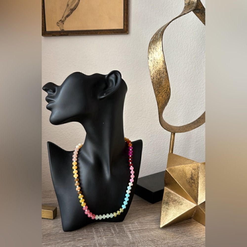 Bohemian rainbow necklace A613 - Picture 3 of 3